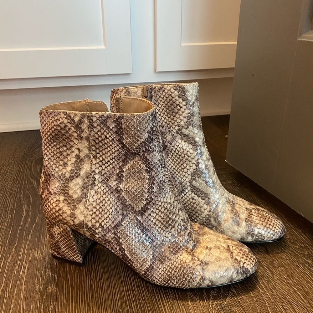 snakeskin booties